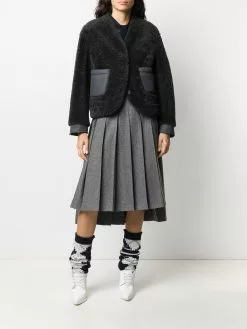 Thom Browne reversible drop-shoulder shearling jacket