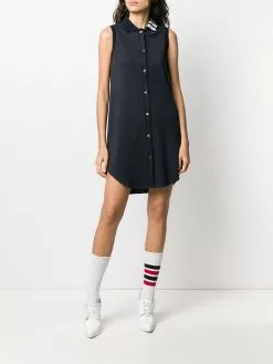 Thom Browne 4-Bar intarsia sleeveless shirt dress