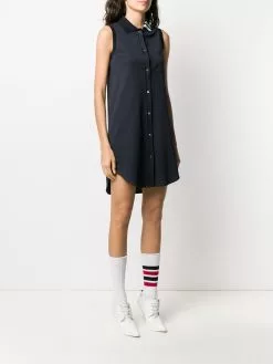 Thom Browne 4-Bar intarsia sleeveless shirt dress