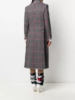 Thom Browne Tricolor hunting tweed single breasted overcoat single breasted coats of women 10 Thom Browne tricolor hunting tweed single-breasted overcoat