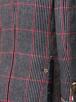 Thom Browne Tricolor hunting tweed single breasted overcoat single breasted coats of women 11 Thom Browne tricolor hunting tweed single-breasted overcoat