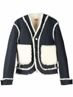 Thom Browne reversible shearling drop-shoulder jacket
