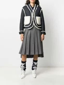 Thom Browne reversible shearling drop-shoulder jacket
