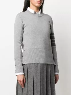 Thom Browne 4-Bar stripe Milano stitch pullover