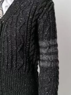 Thom Browne 4-bar aran cable cardigan