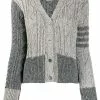 Thom Browne Fun-Mix Aran cable knit cardigan
