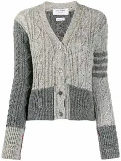 Thom Browne Fun-Mix Aran cable knit cardigan