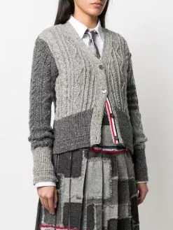 Thom Browne Fun-Mix Aran cable knit cardigan