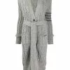 Thom Browne aran cable-knit 4-Bar cardi-coat