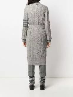 Thom Browne aran cable-knit 4-Bar cardi-coat
