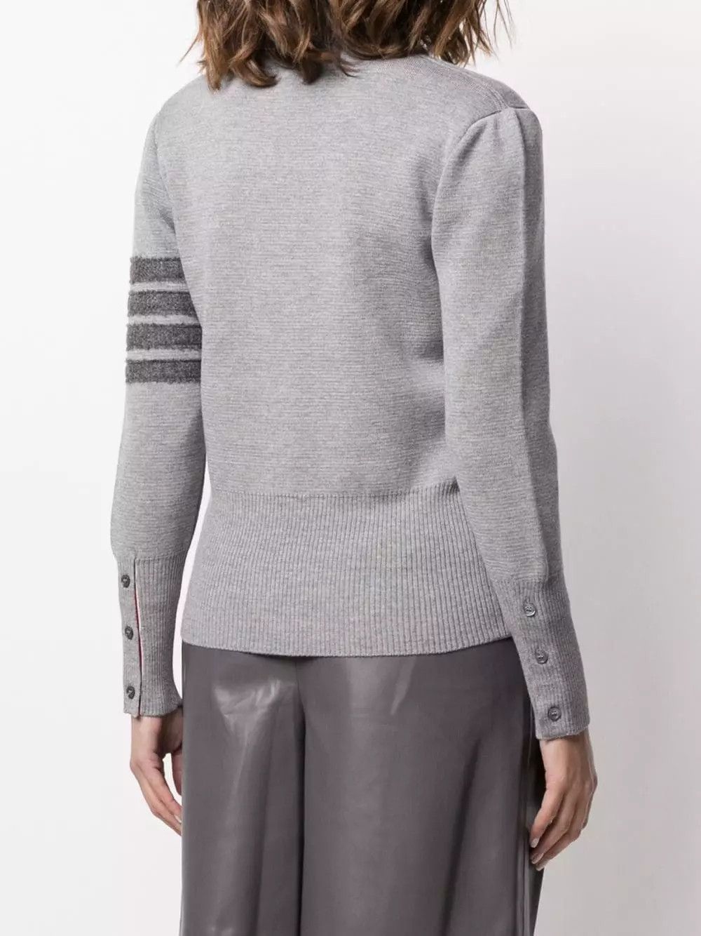 Thom Browne 4 Bar stripe V neck cardigan cardigans of women 4 Thom Browne 4-Bar stripe V-neck cardigan