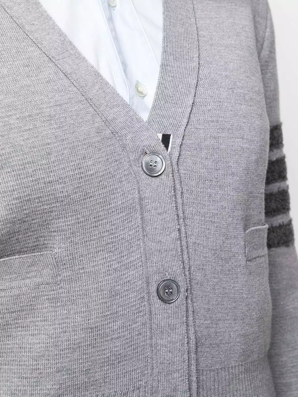 Thom Browne 4 Bar stripe V neck cardigan cardigans of women 5 Thom Browne 4-Bar stripe V-neck cardigan