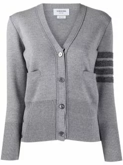 Thom Browne 4-Bar stripe V-neck cardigan