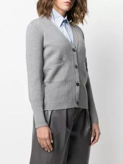 Thom Browne 4 Bar stripe V neck cardigan cardigans of women 7 Thom Browne 4-Bar stripe V-neck cardigan