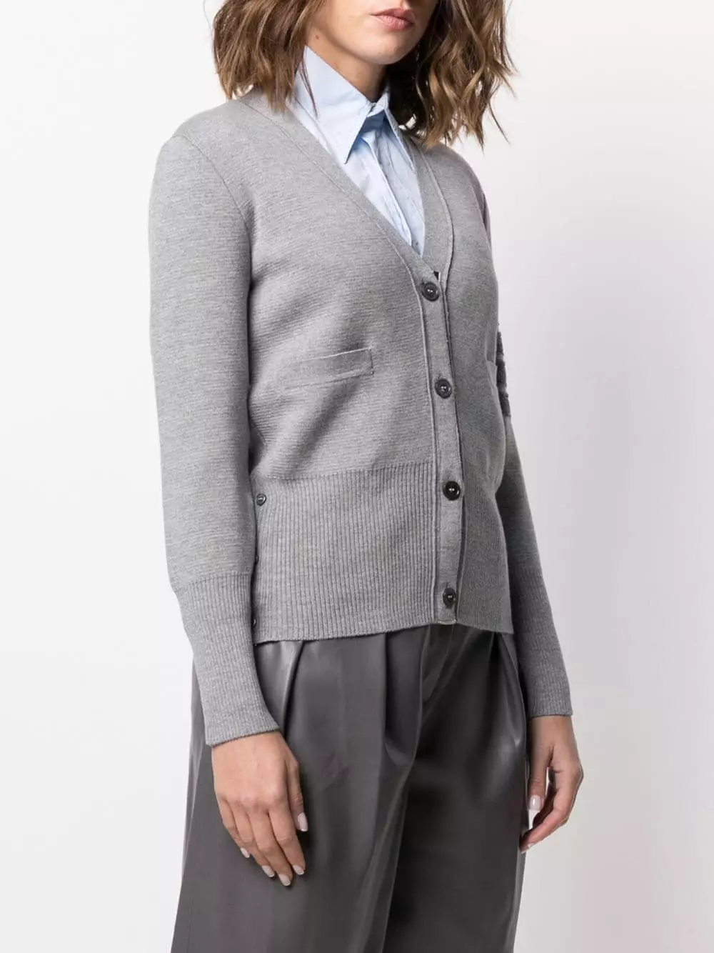 Thom Browne 4 Bar stripe V neck cardigan cardigans of women 3 Thom Browne 4-Bar stripe V-neck cardigan