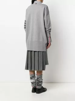 Thom Browne 4-Bar stripe Milano stitch cardi-coat