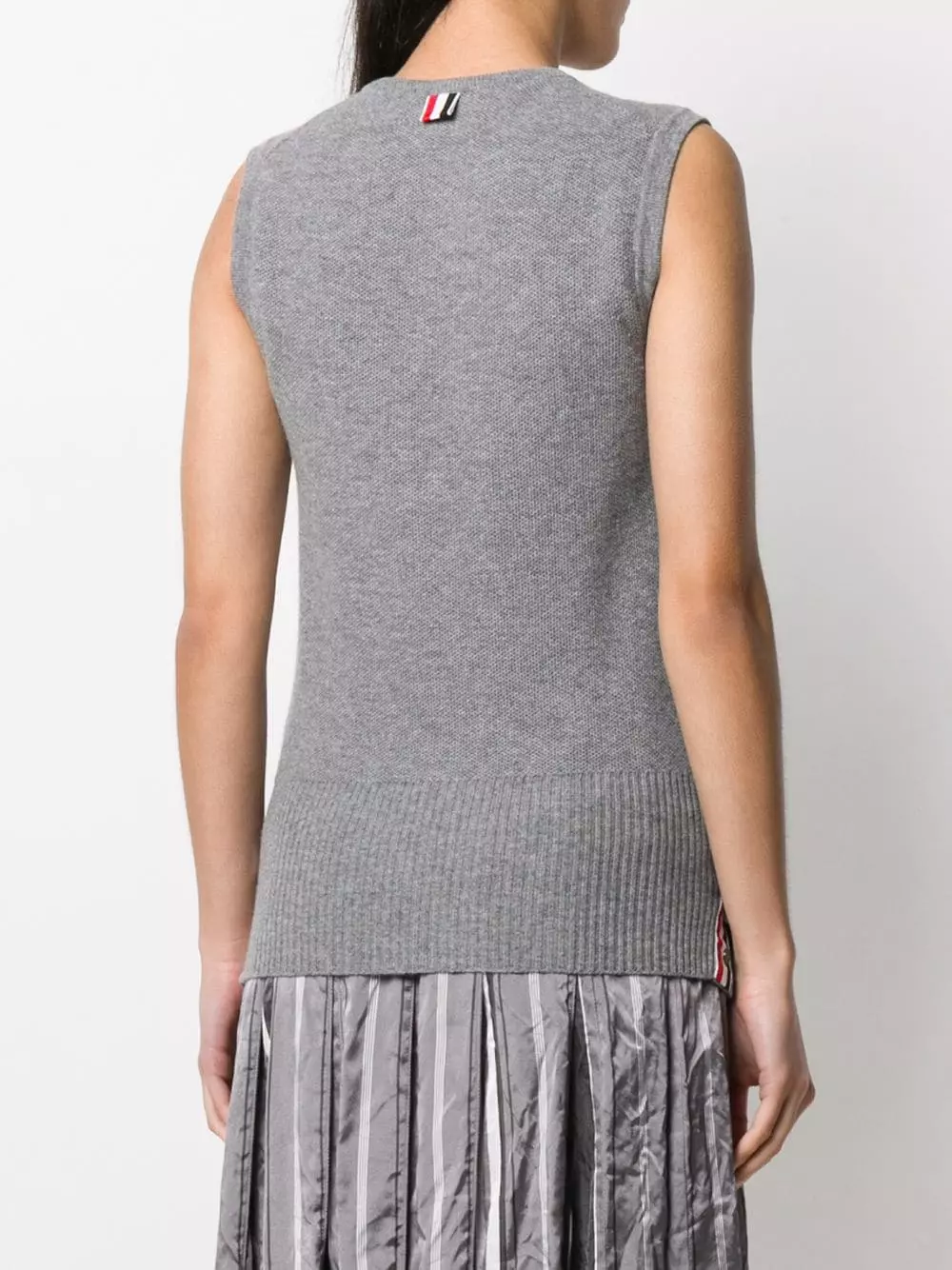Thom Browne Piqué stitch crew neck shell top knitted tops of women 4 Thom Browne piqué stitch crew-neck shell top