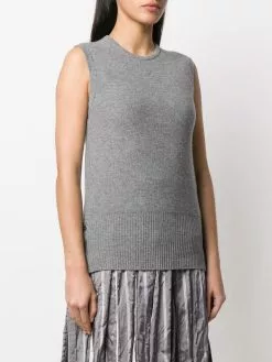 Thom Browne Piqué stitch crew neck shell top knitted tops of women 7 Thom Browne piqué stitch crew-neck shell top