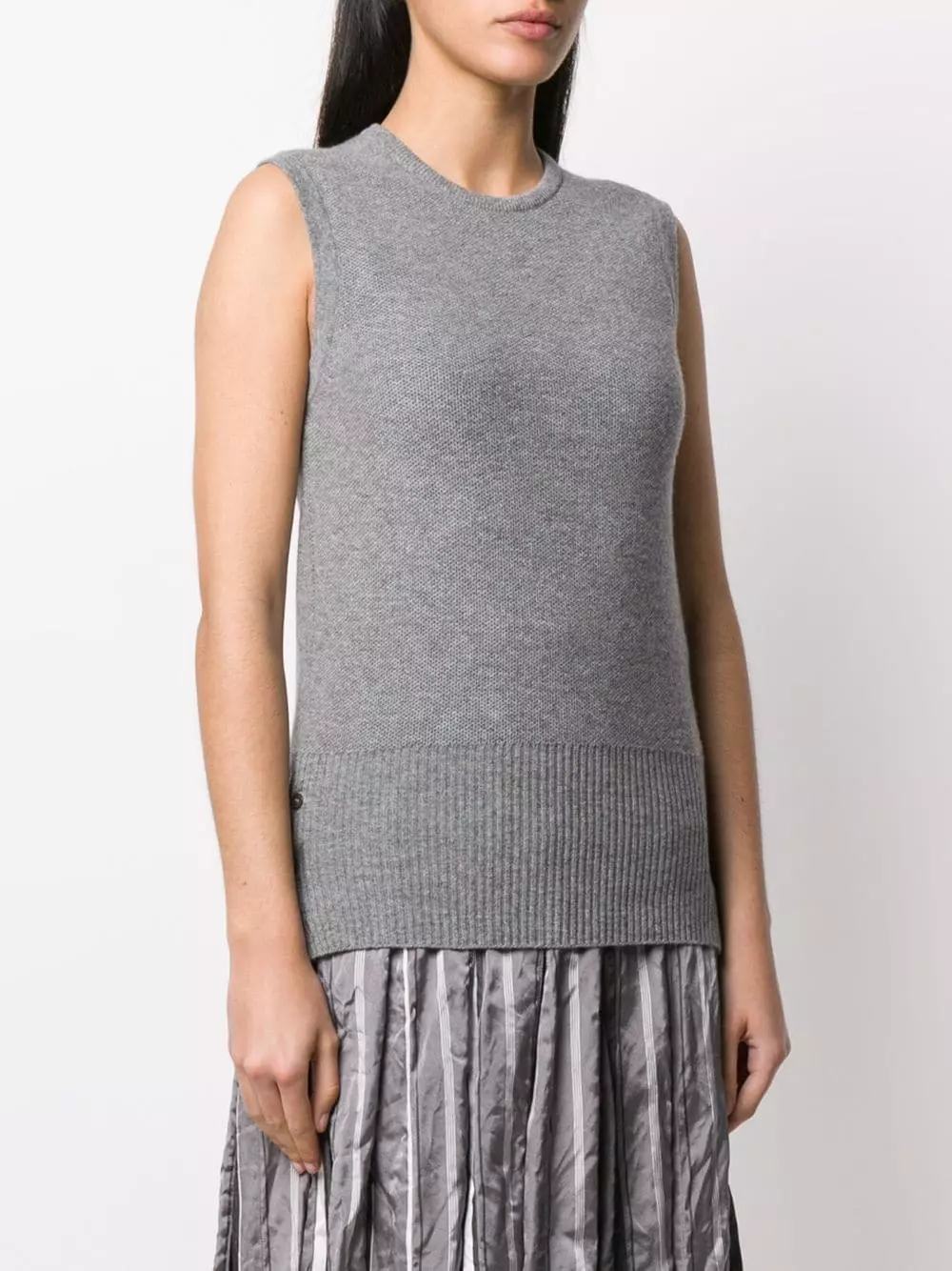 Thom Browne Piqué stitch crew neck shell top knitted tops of women 3 Thom Browne piqué stitch crew-neck shell top
