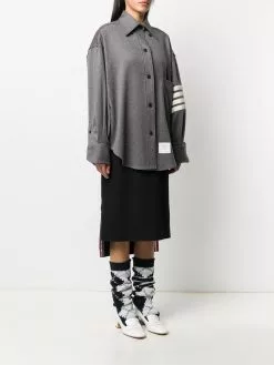 Thom Browne 4-Bar oversized shirt jacket