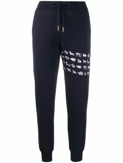 Thom Browne embroidered Animal Icon 4-Bar track pants