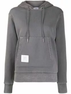 Thom Browne relaxed logo-patch pullover hoodie