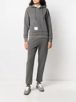 Thom Browne relaxed logo-patch pullover hoodie