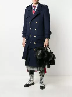 Thom Browne Lion pebbled leather tote bag