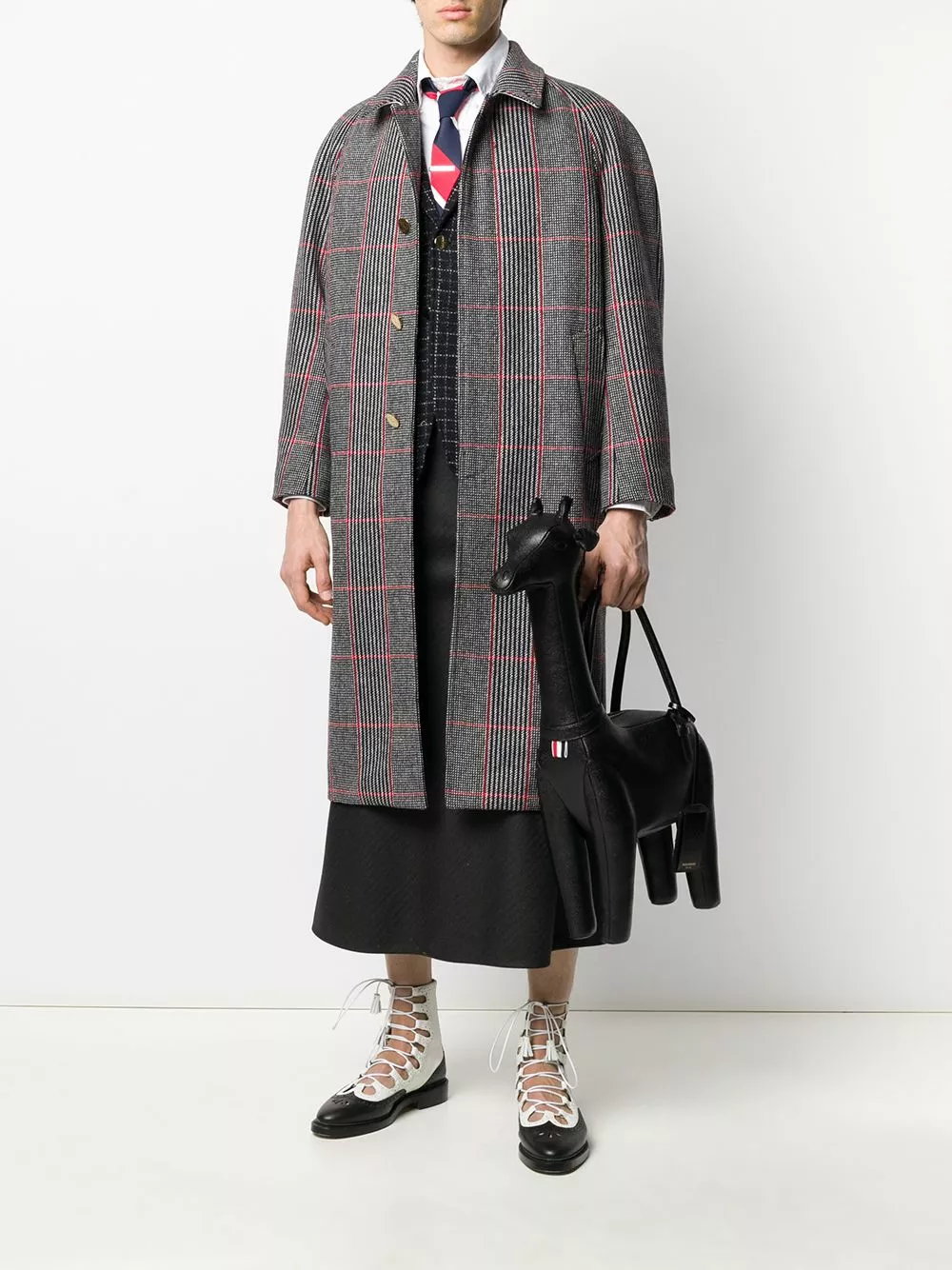 Thom Browne Giraffe pebbled leather tote bag tote bags of men 2 Thom Browne Giraffe pebbled leather tote bag