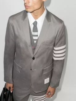 Thom Browne 4-bar stripe single-breasted blazer