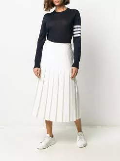 Thom Browne striped-sleeve merino-wool knit jumper