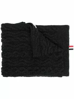 Thom Browne 4-Bar Aran merino wool scarf