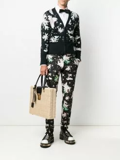 Thom Browne raffia wicker briefcase