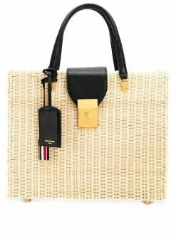 Thom Browne raffia wicker briefcase