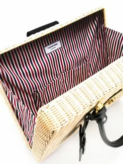 Thom Browne raffia wicker briefcase