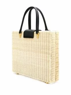 Thom Browne raffia wicker briefcase