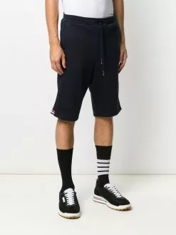 Thom Browne side stripe insert loopback track shorts