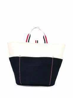 Thom Browne large double-face canvas tote bag