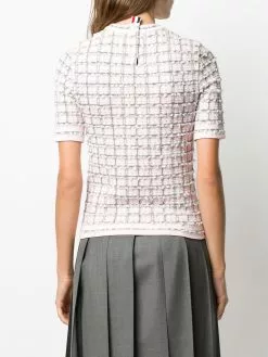 Thom Browne windowpane jacquard short-sleeve T-shirt