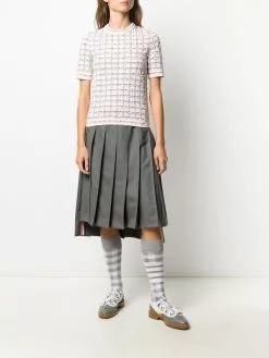 Thom Browne windowpane jacquard short-sleeve T-shirt