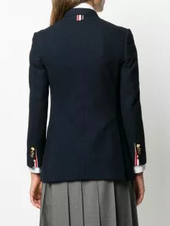 Thom Browne Single breasted blazer with stripe lapel detail jackets of women 8 Thom Browne single-breasted blazer with stripe lapel detail
