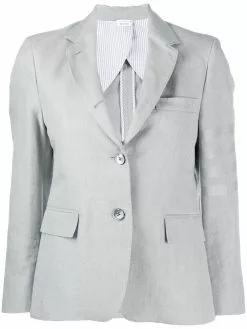 Thom Browne tonal 4-Bar linen jacket
