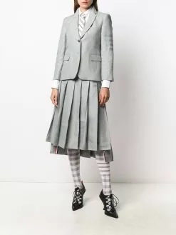Thom Browne tonal 4-Bar linen jacket
