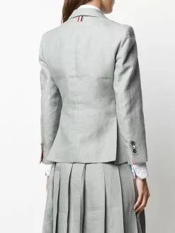 Thom Browne tonal 4-Bar linen jacket