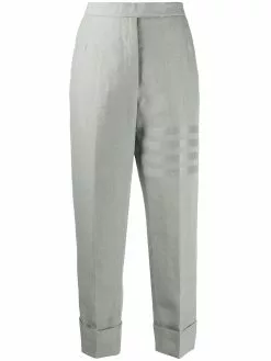 Thom Browne tonal 4-Bar linen trousers