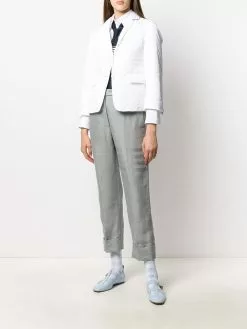Thom Browne tonal 4-Bar linen trousers