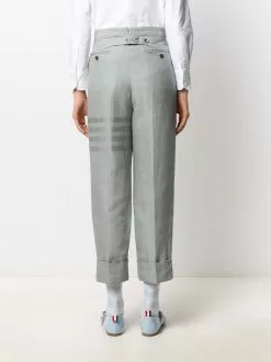 Thom Browne tonal 4-Bar linen trousers