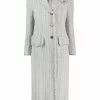 Thom Browne frayed wide lapel tweed overcoat