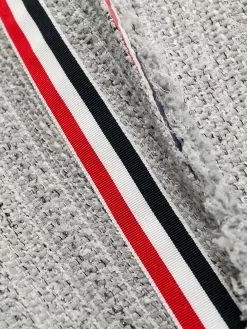 Thom Browne frayed wide lapel tweed overcoat