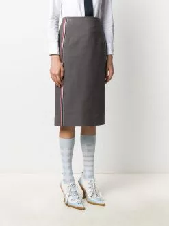 Thom Browne side stripe sheath pencil skirt